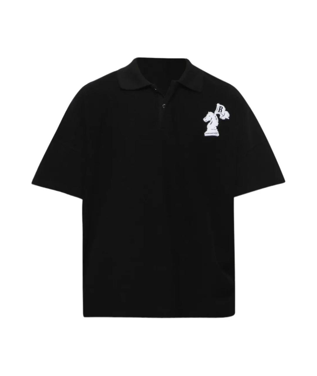 RHUDE Черное хлопковое поло с коротким рукавом, фото 1