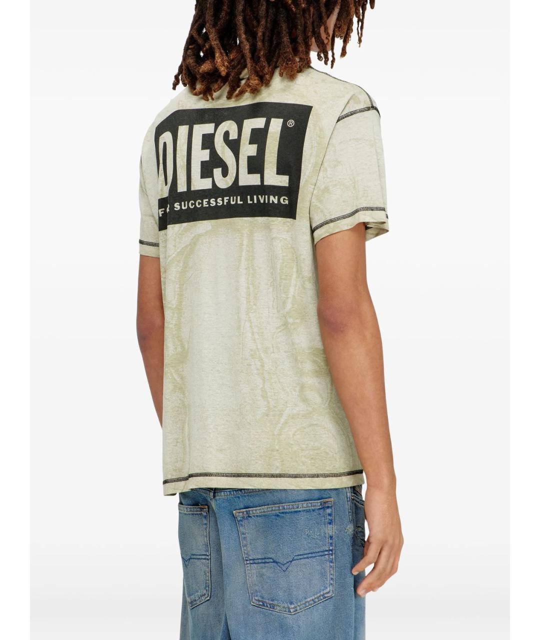 DIESEL Зеленая хлопковая футболка, фото 2