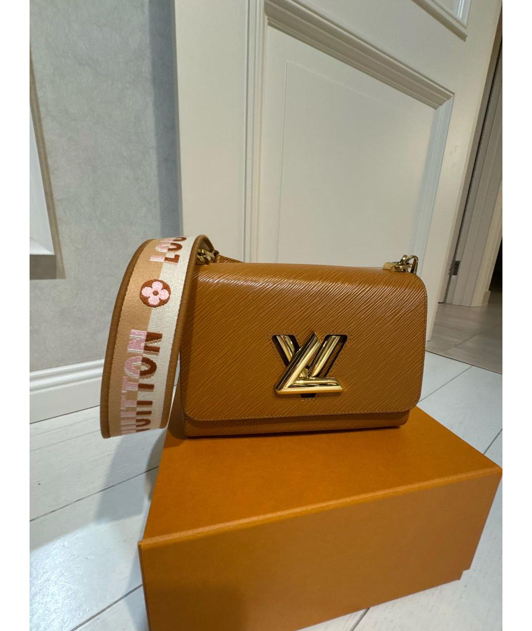 LOUIS VUITTON Коричневая кожаная сумка через плечо, фото 7