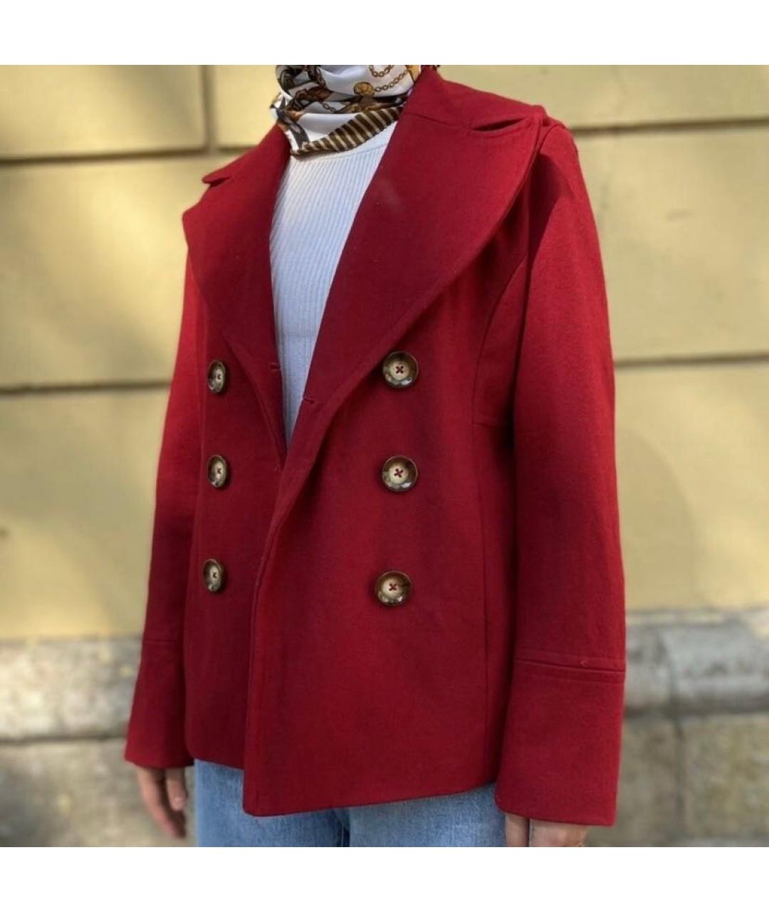 MICHAEL KORS Красное шерстяное пальто, фото 8