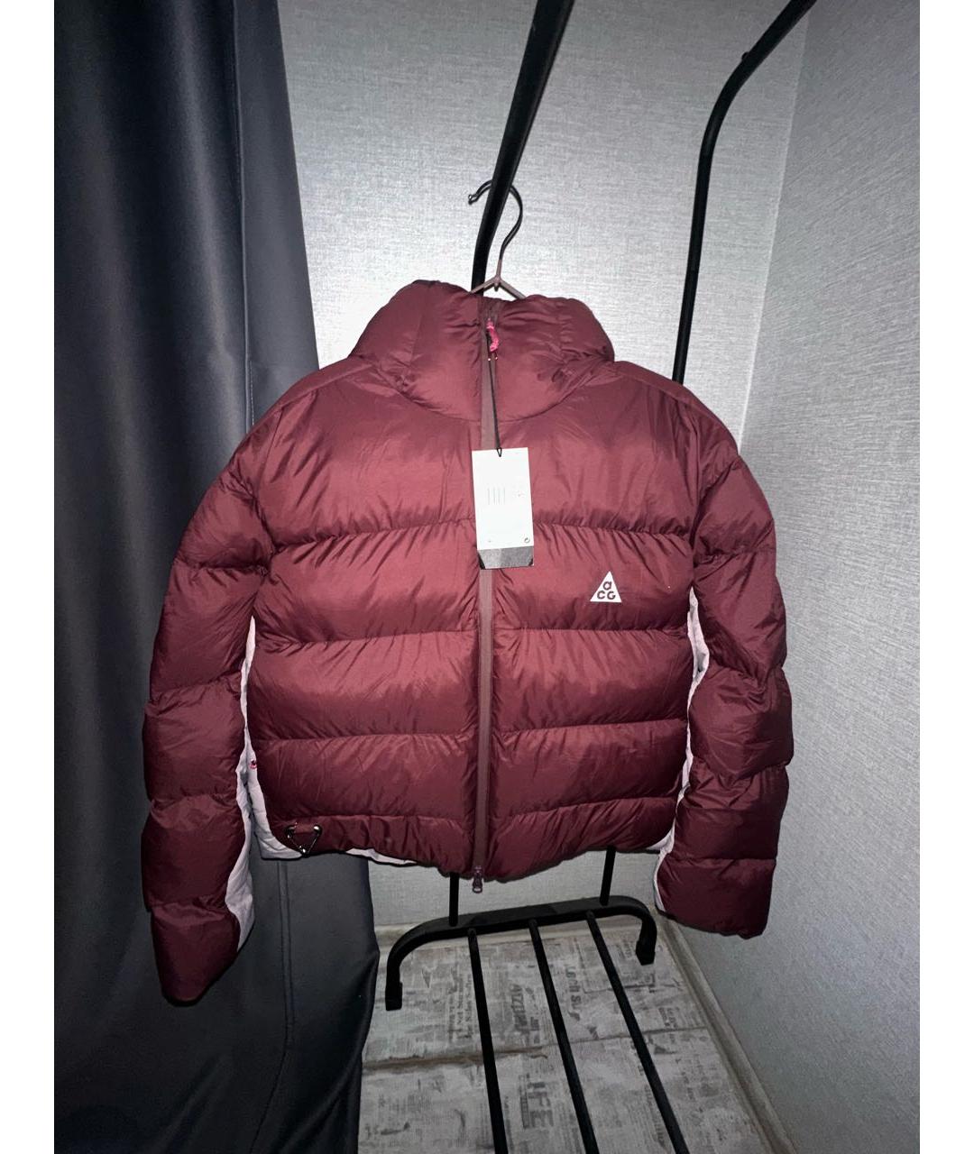 NIKE ACG Бордовый полиэстеровый пуховик, фото 8