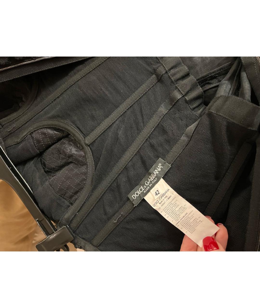 DOLCE&GABBANA Черное шелковое коктейльное платье, фото 3