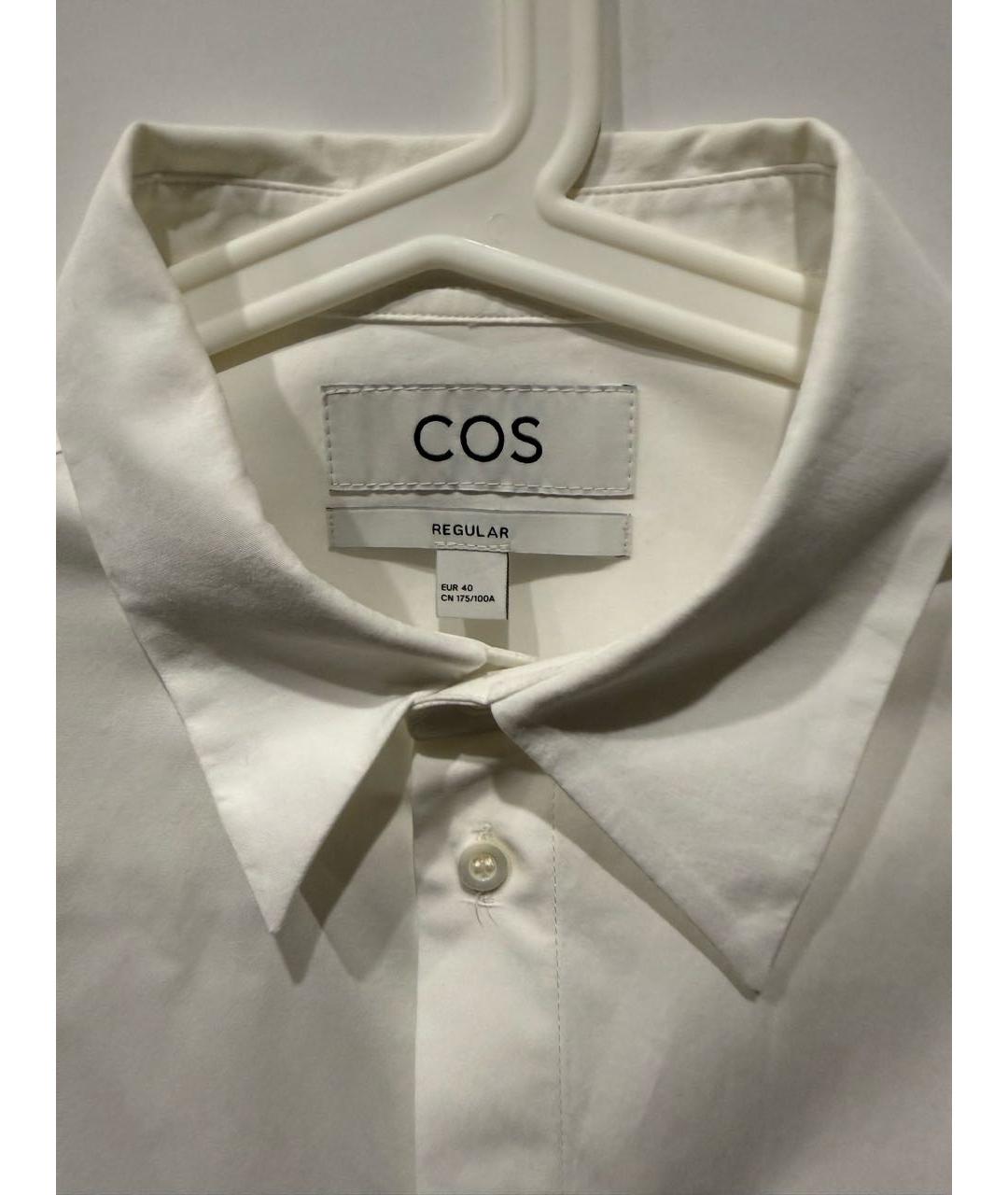 COS Белая хлопковая классическая рубашка, фото 3