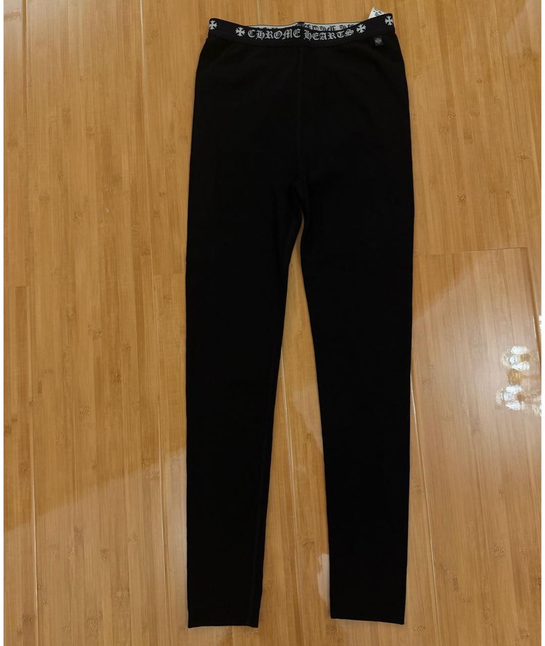 CHROME HEARTS Черные хлопковые леггинсы и велосипедки, фото 4