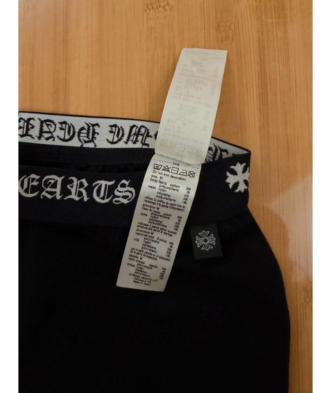 CHROME HEARTS Черные хлопковые леггинсы и велосипедки, фото 6