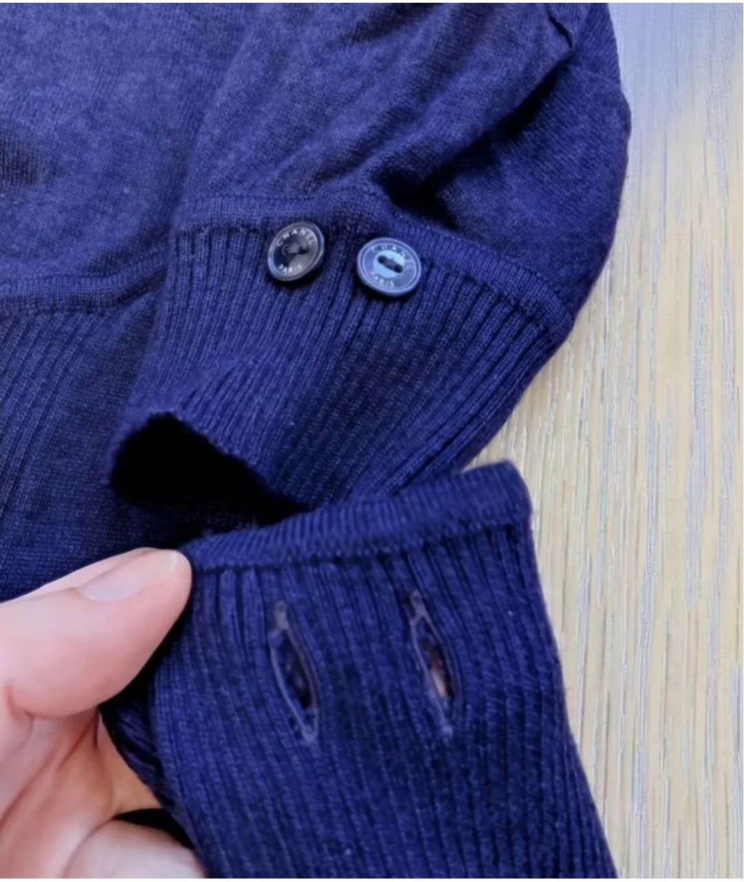 CHANEL Синяя кашемировая водолазка, фото 5