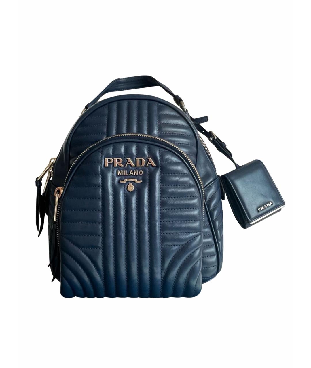 PRADA Синий кожаный рюкзак, фото 1