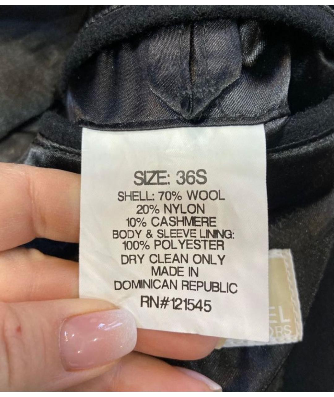 MICHAEL KORS Черное кашемировое пальто, фото 6