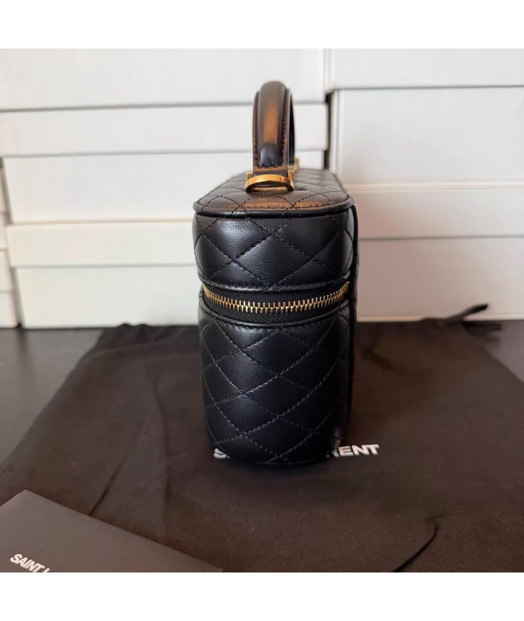 SAINT LAURENT Черная кожаная сумка через плечо, фото 2