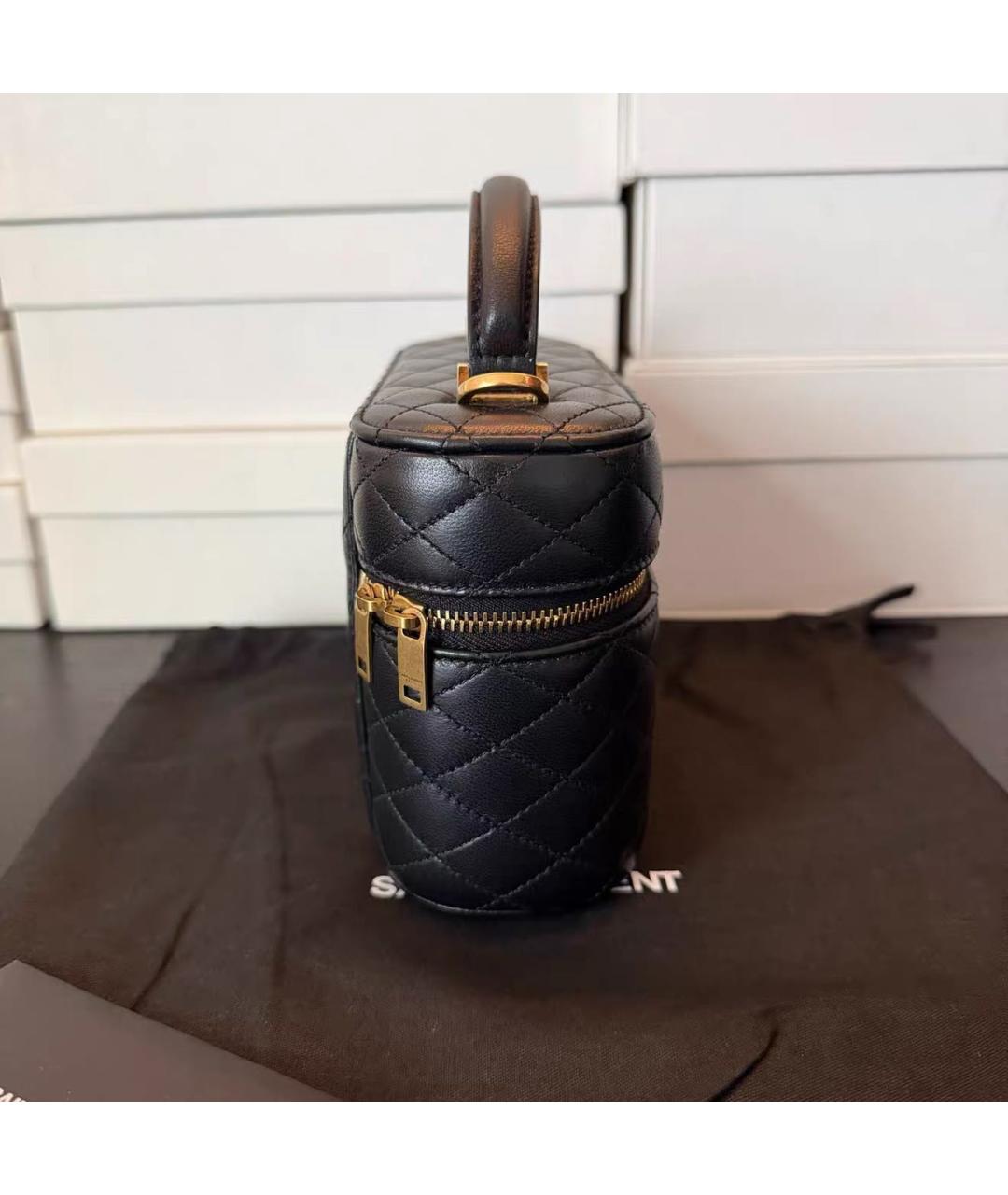 SAINT LAURENT Черная кожаная сумка через плечо, фото 4