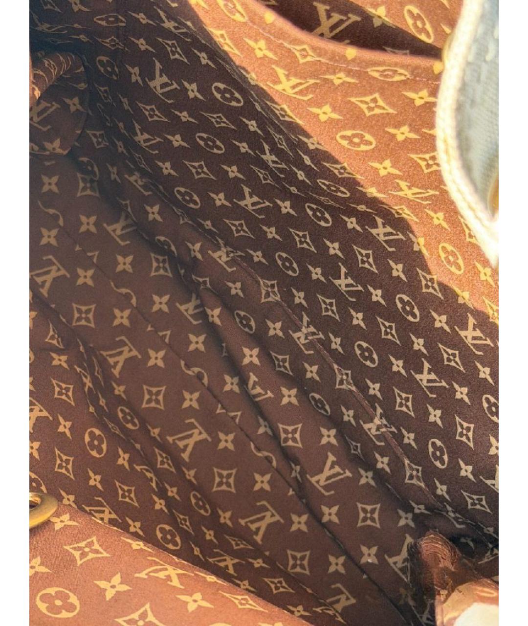 LOUIS VUITTON Бежевая тканевая сумка с короткими ручками, фото 6