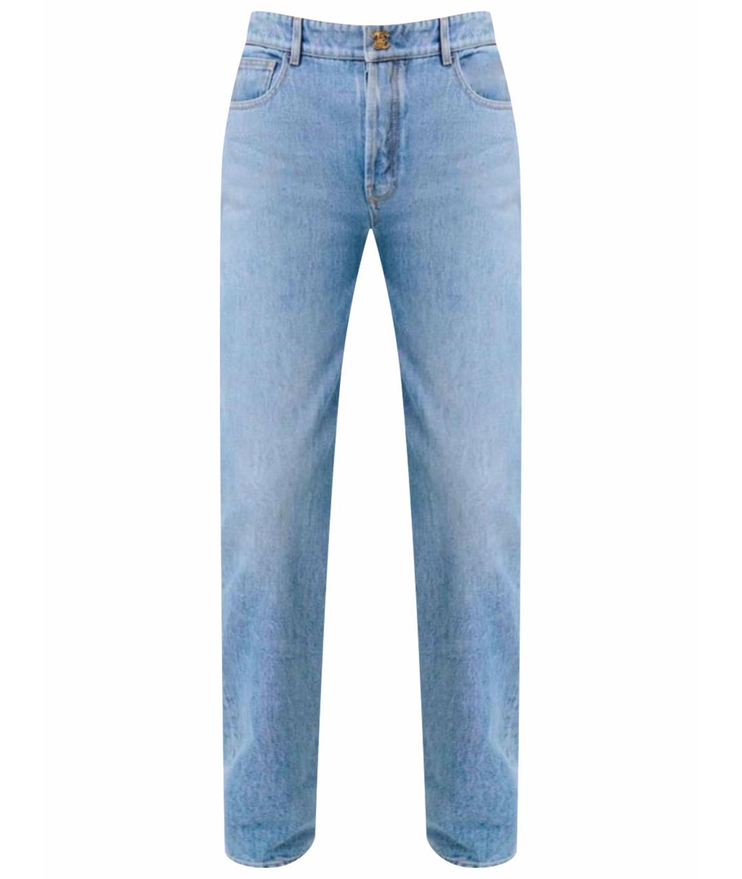 CHANEL Голубые хлопковые прямые джинсы, фото 1