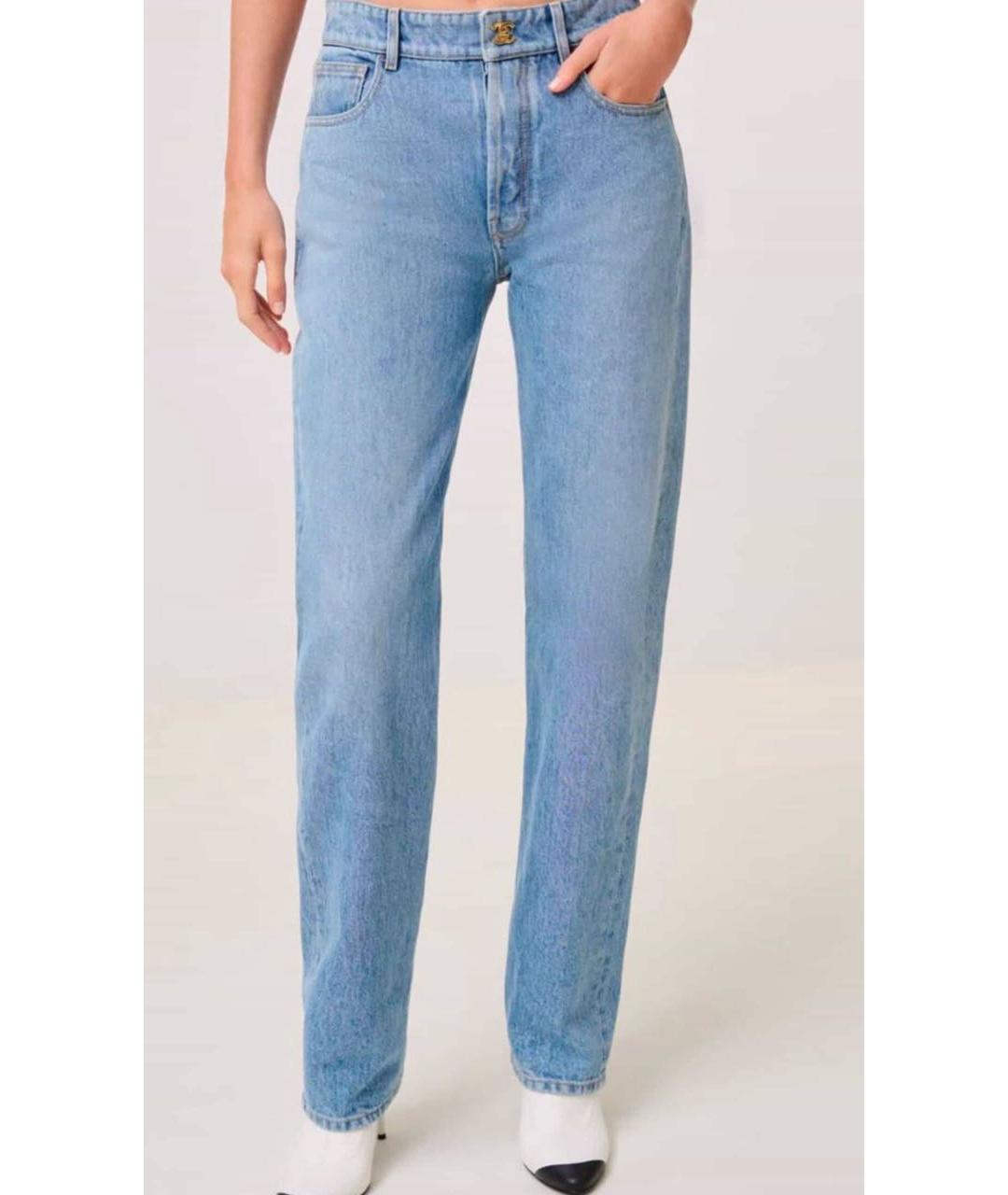 CHANEL Голубые хлопковые прямые джинсы, фото 4