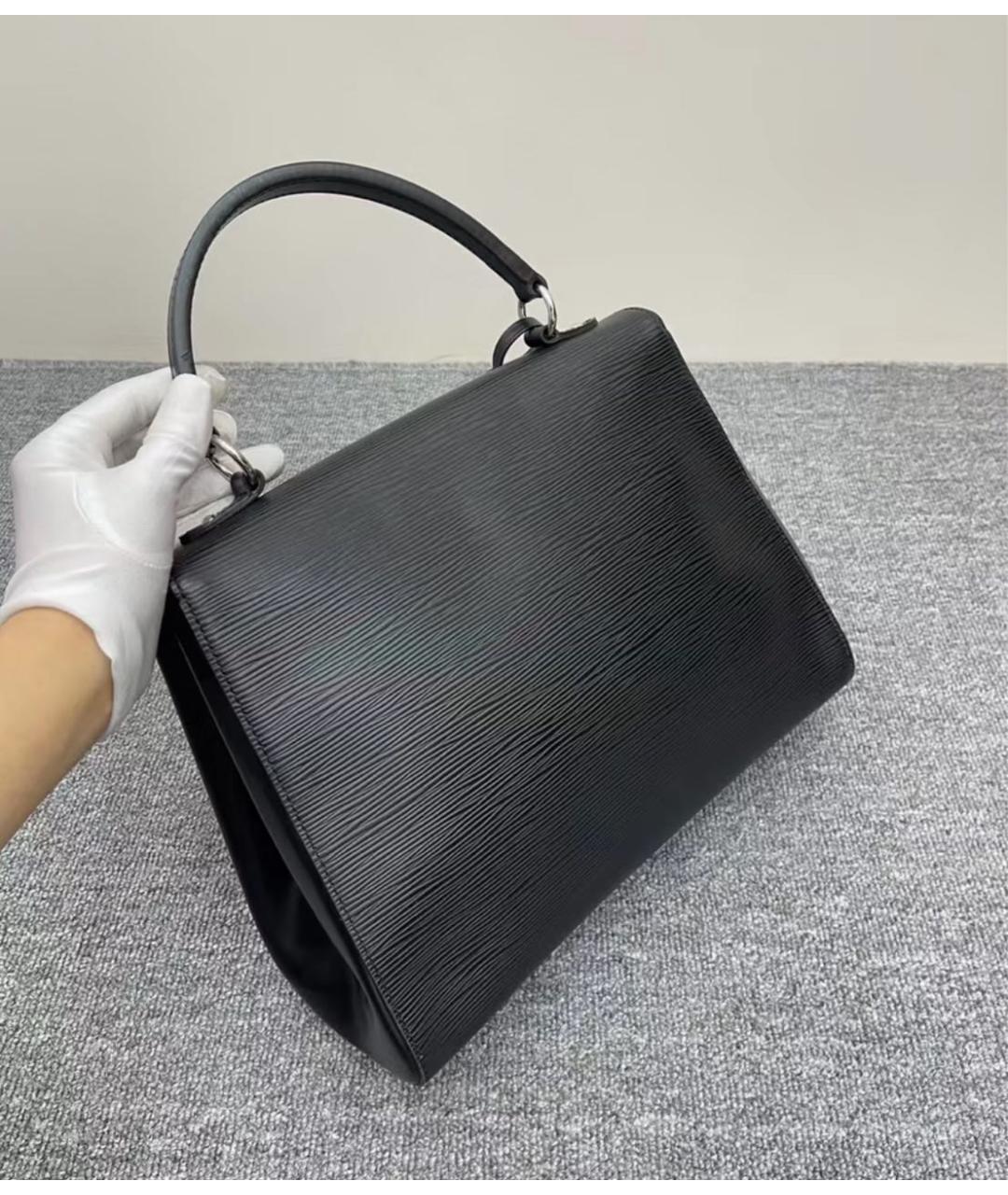 LOUIS VUITTON Черная кожаная сумка через плечо, фото 4