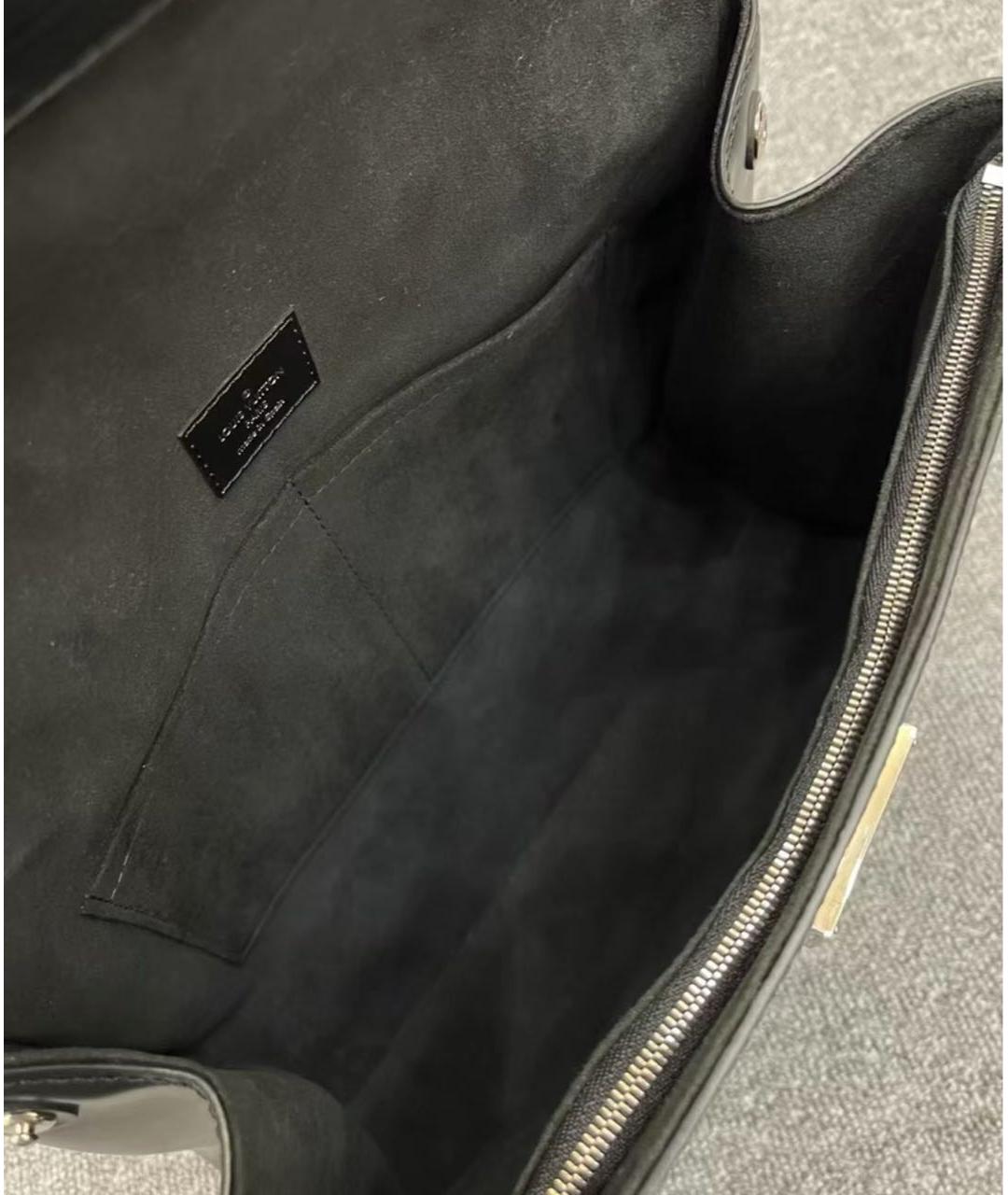 LOUIS VUITTON Черная кожаная сумка через плечо, фото 3