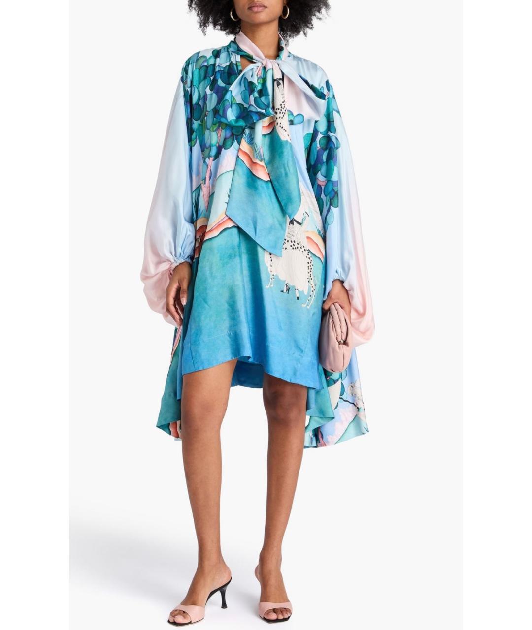 ZIMMERMANN Голубое шелковое коктейльное платье, фото 4