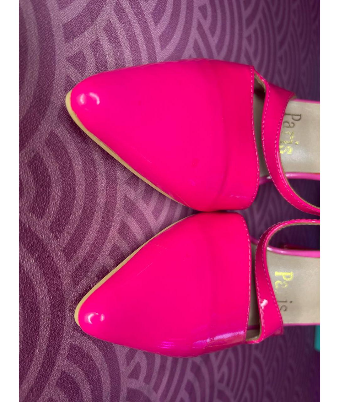 CHRISTIAN LOUBOUTIN Фуксия туфли из лакированной кожи, фото 4