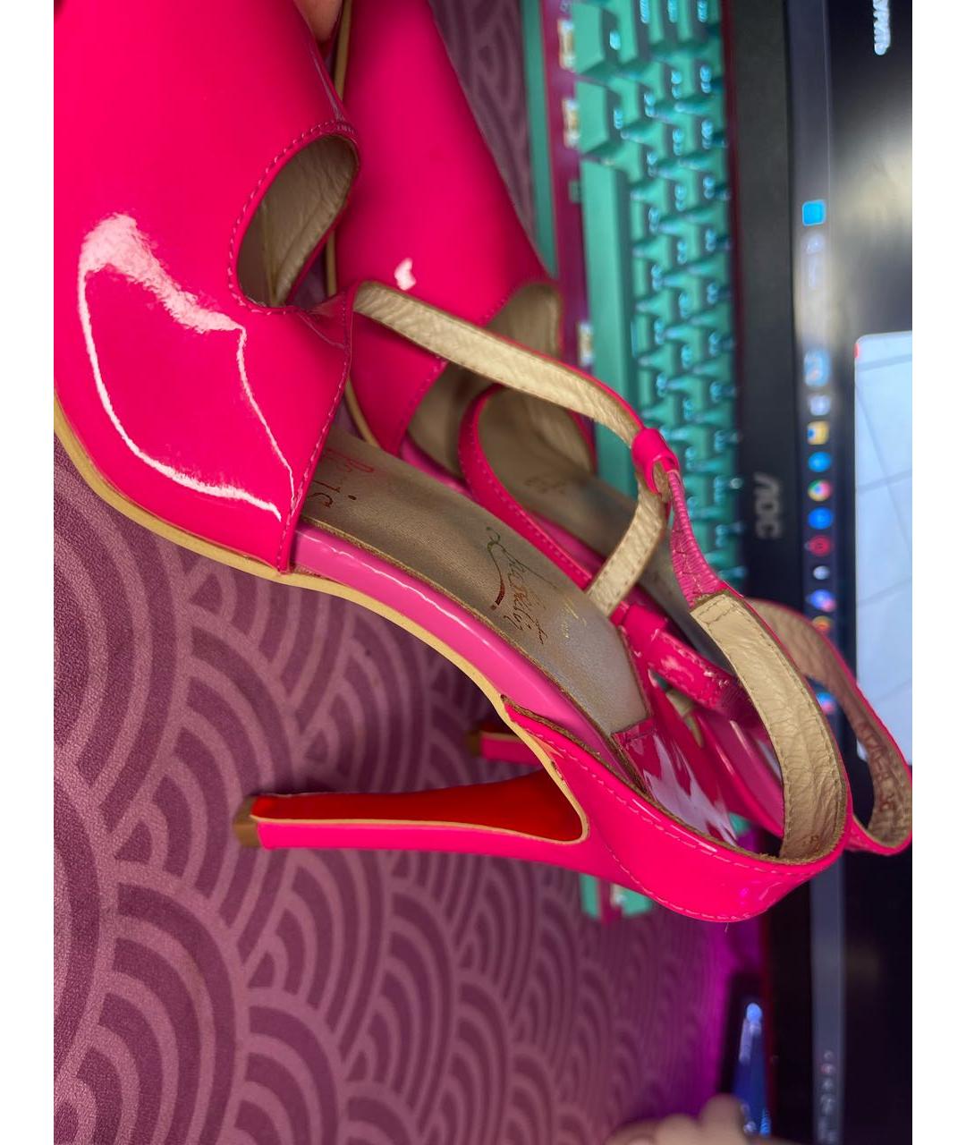 CHRISTIAN LOUBOUTIN Фуксия туфли из лакированной кожи, фото 6