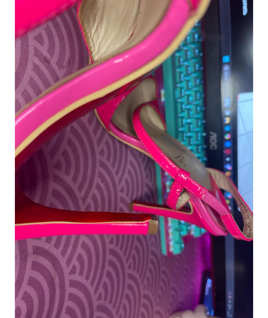 CHRISTIAN LOUBOUTIN Фуксия туфли из лакированной кожи, фото 7