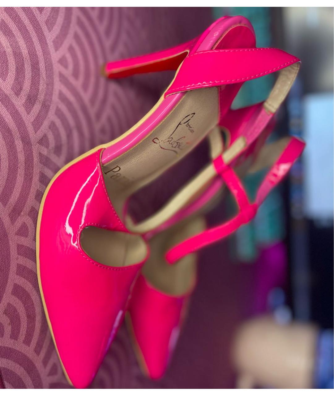 CHRISTIAN LOUBOUTIN Фуксия туфли из лакированной кожи, фото 8