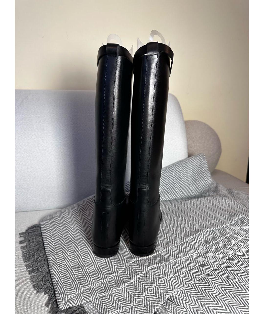 HERMES Черные кожаные сапоги, фото 3