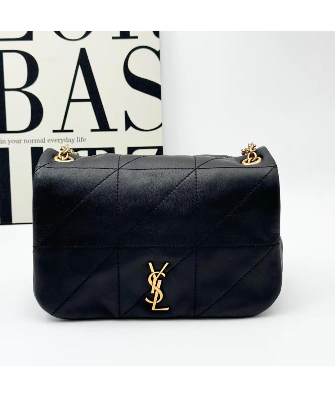 SAINT LAURENT Черная кожаная сумка через плечо, фото 9