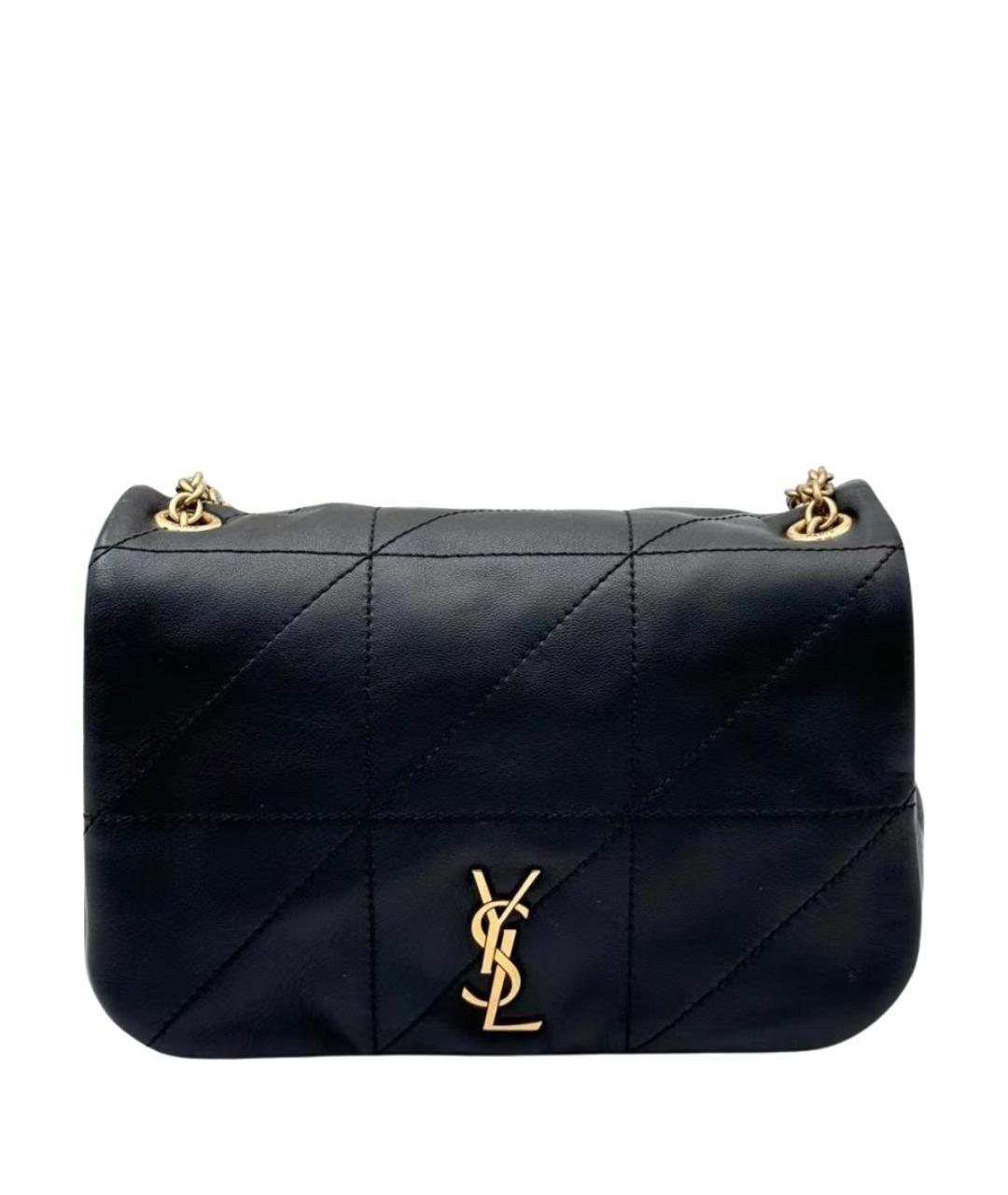 SAINT LAURENT Черная кожаная сумка через плечо, фото 1