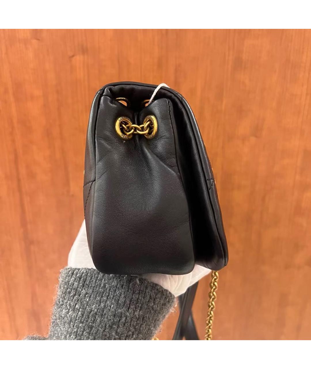 SAINT LAURENT Черная кожаная сумка через плечо, фото 4