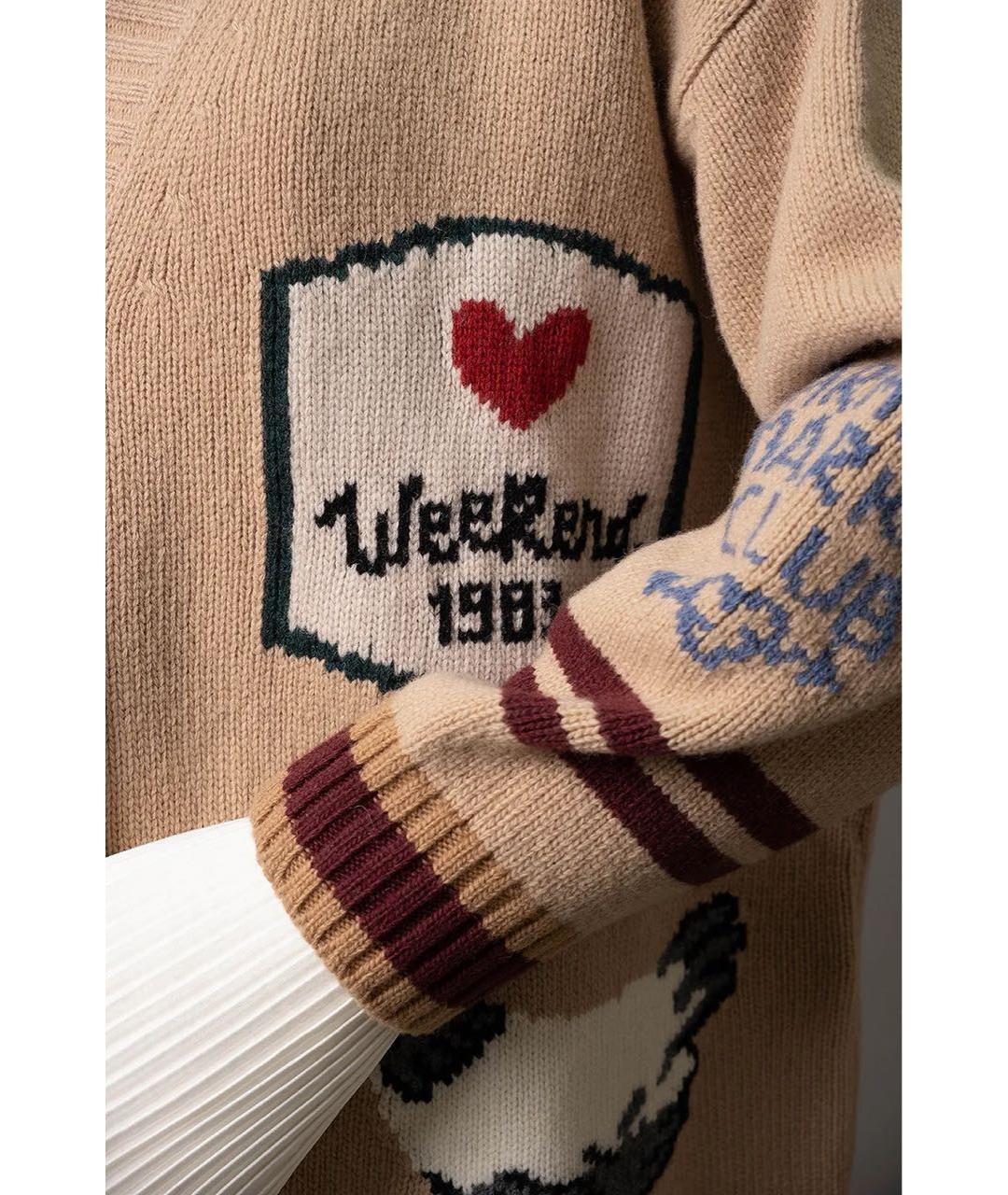 WEEKEND MAX MARA Бежевый шерстяной кардиган, фото 5