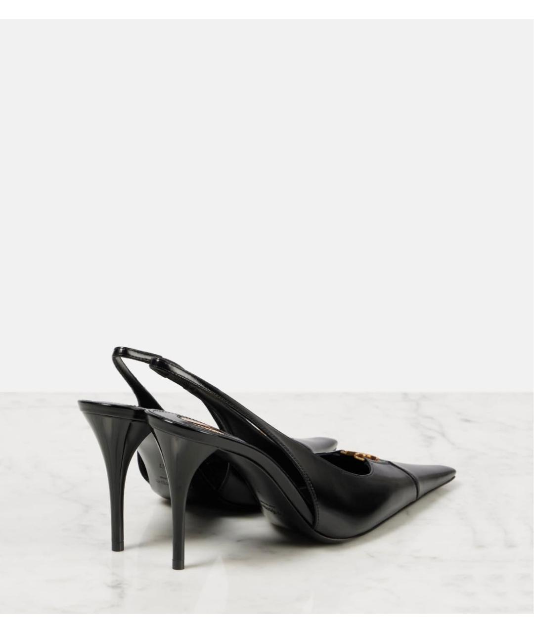 SAINT LAURENT Черные кожаные туфли, фото 4