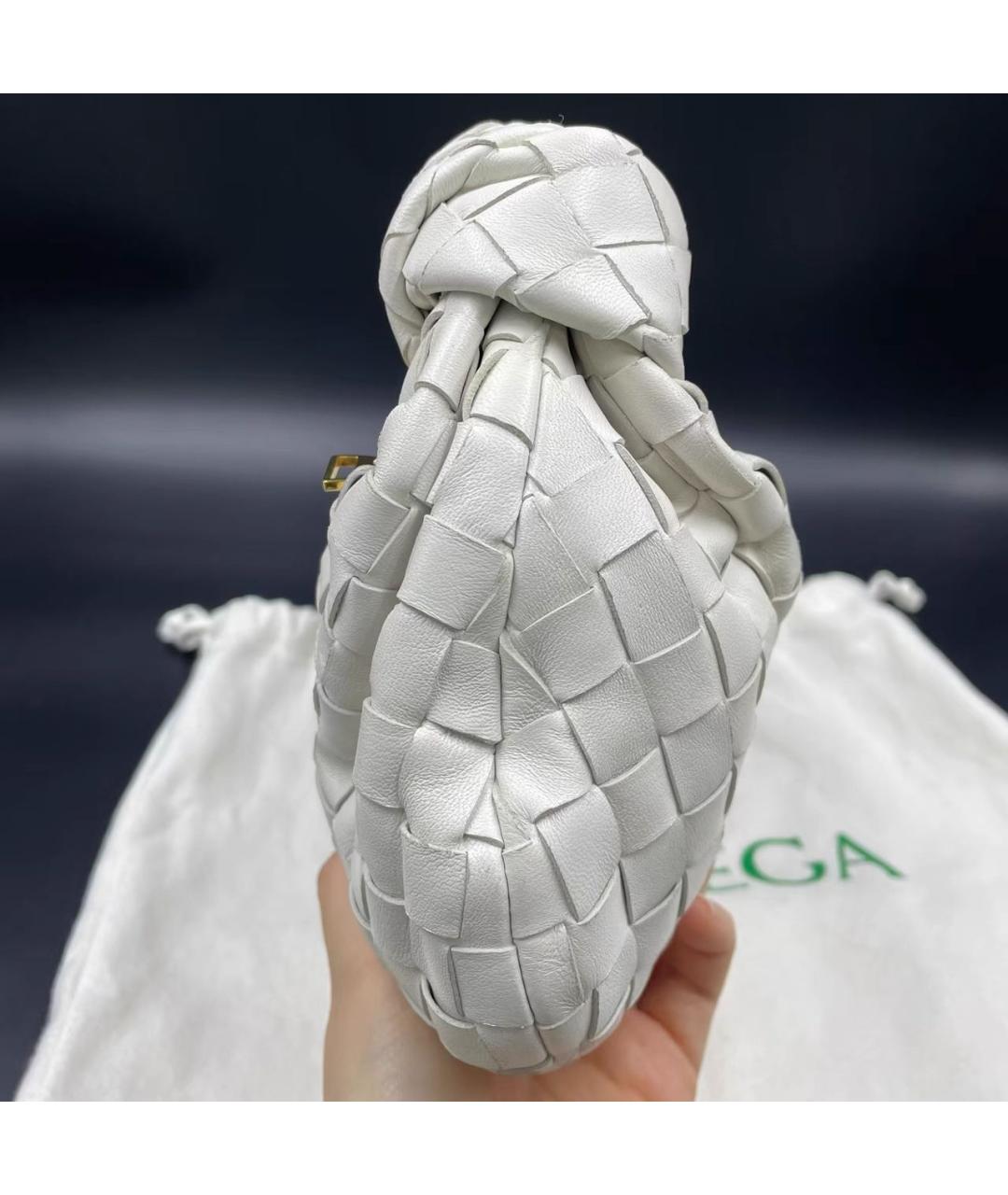 BOTTEGA VENETA Белая кожаная сумка с короткими ручками, фото 5
