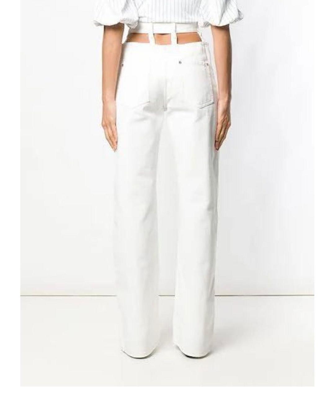 MAISON MARGIELA Белые хлопковые прямые джинсы, фото 8
