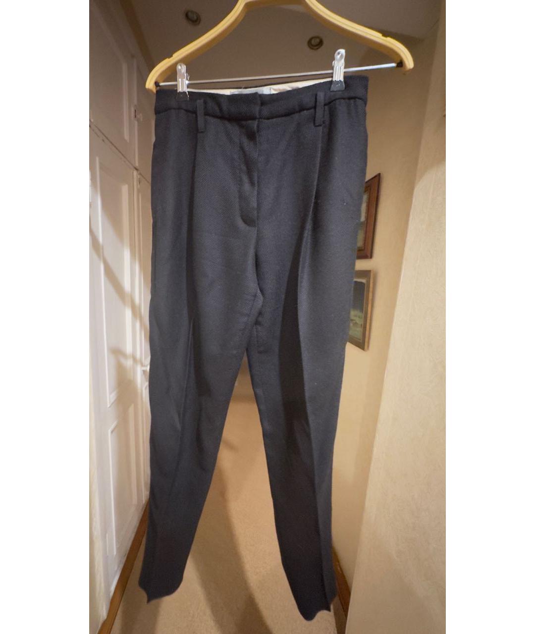 SPORTMAX Черные шерстяные прямые брюки, фото 8