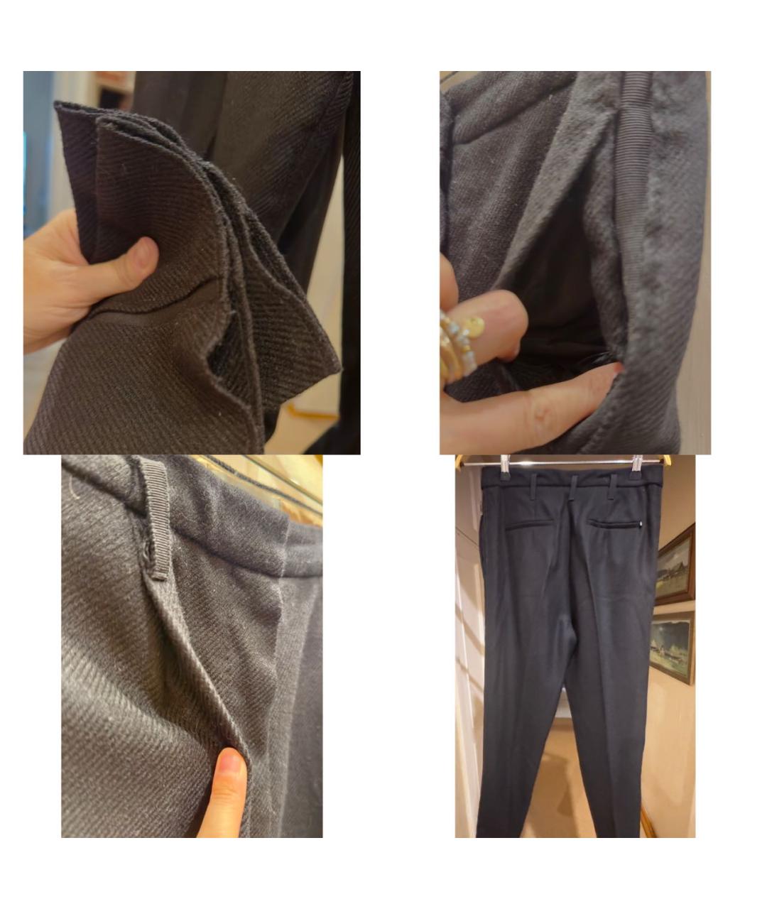 SPORTMAX Черные шерстяные прямые брюки, фото 4