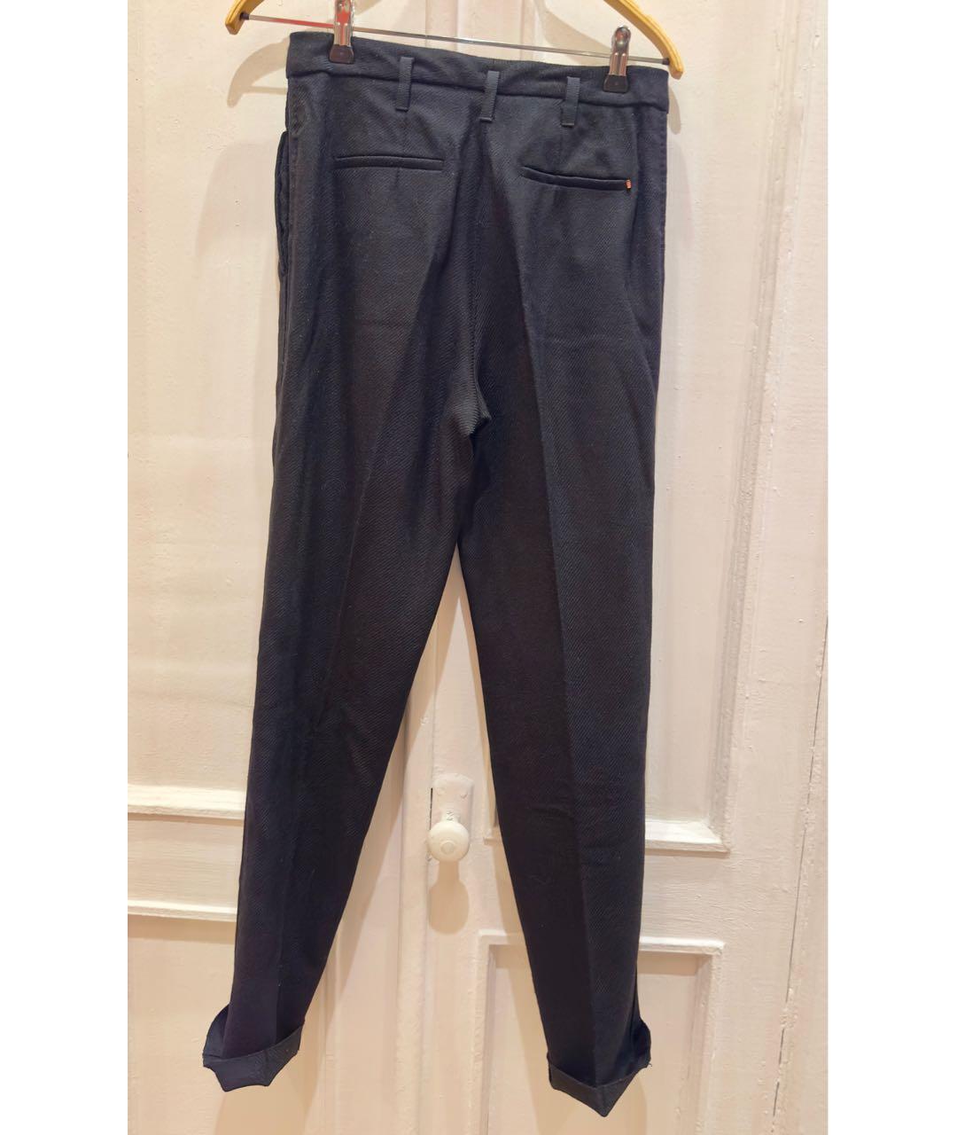 SPORTMAX Черные шерстяные прямые брюки, фото 2