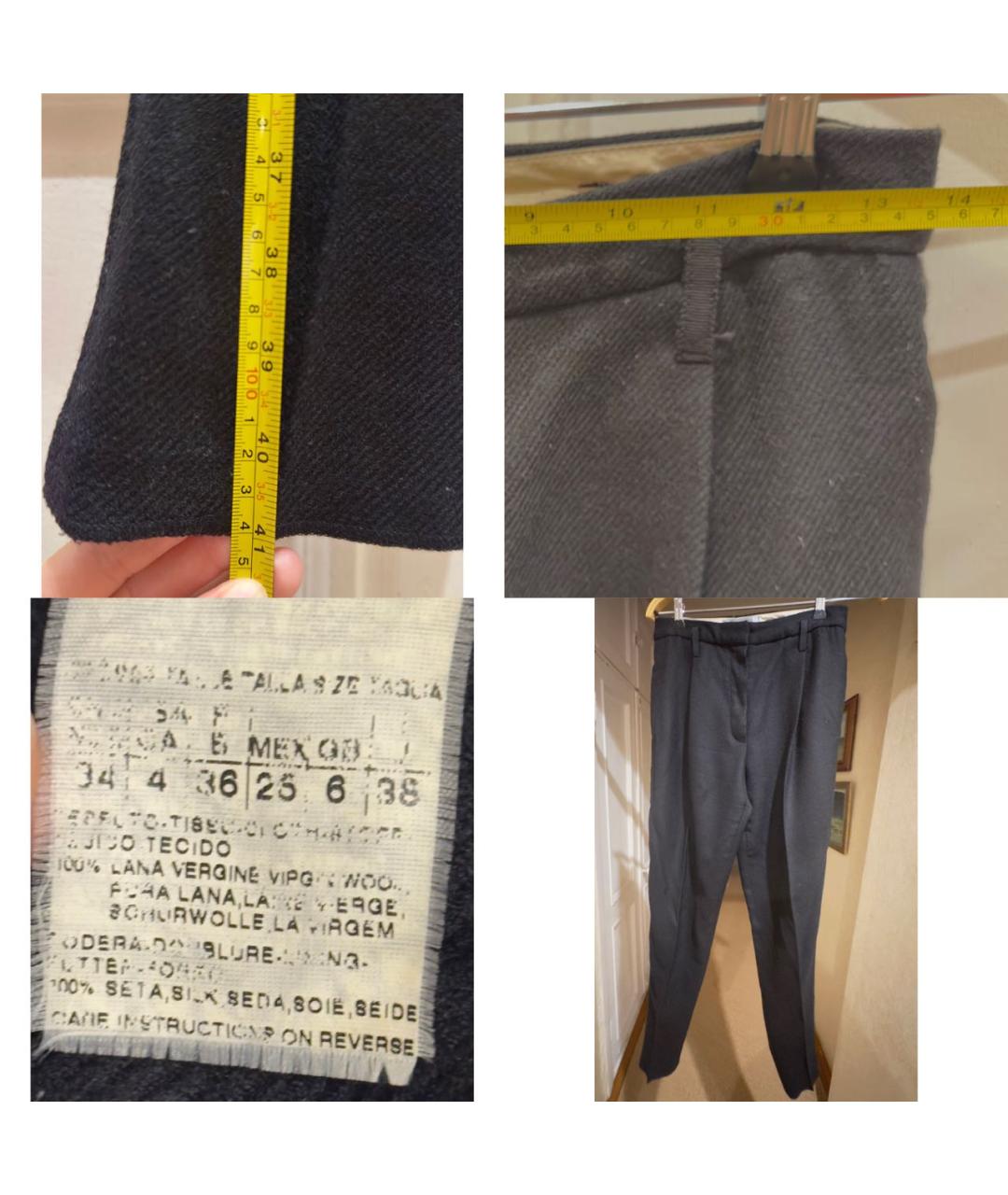 SPORTMAX Черные шерстяные прямые брюки, фото 5