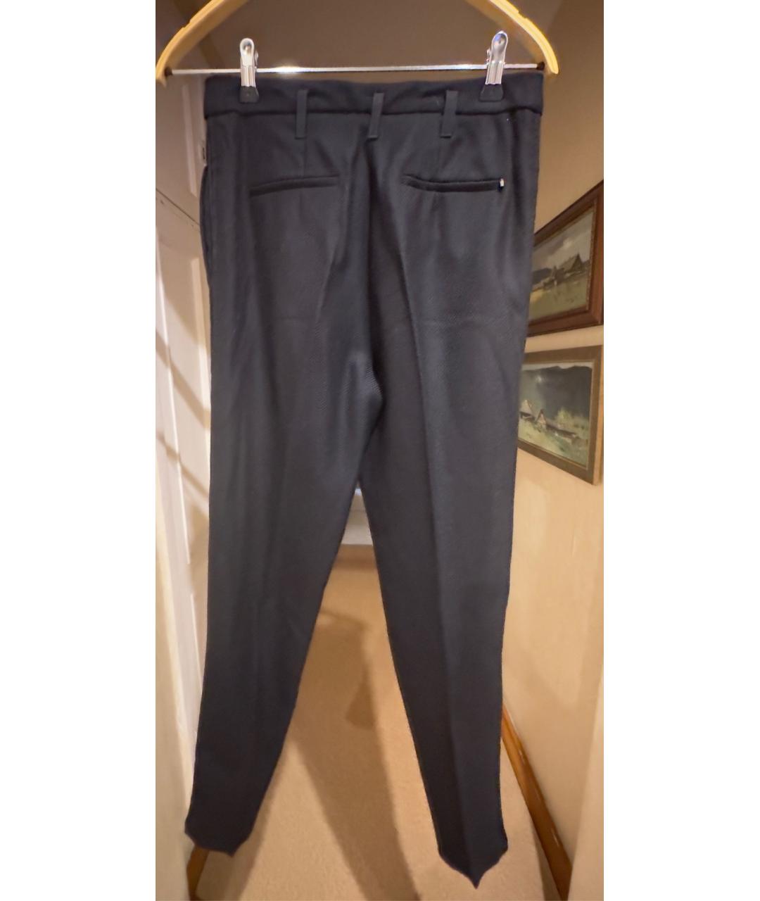 SPORTMAX Черные шерстяные прямые брюки, фото 7