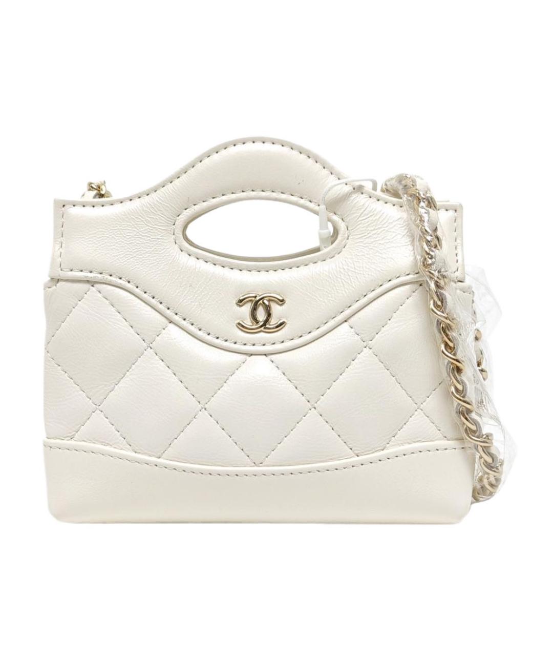 CHANEL Белая кожаная сумка через плечо, фото 1