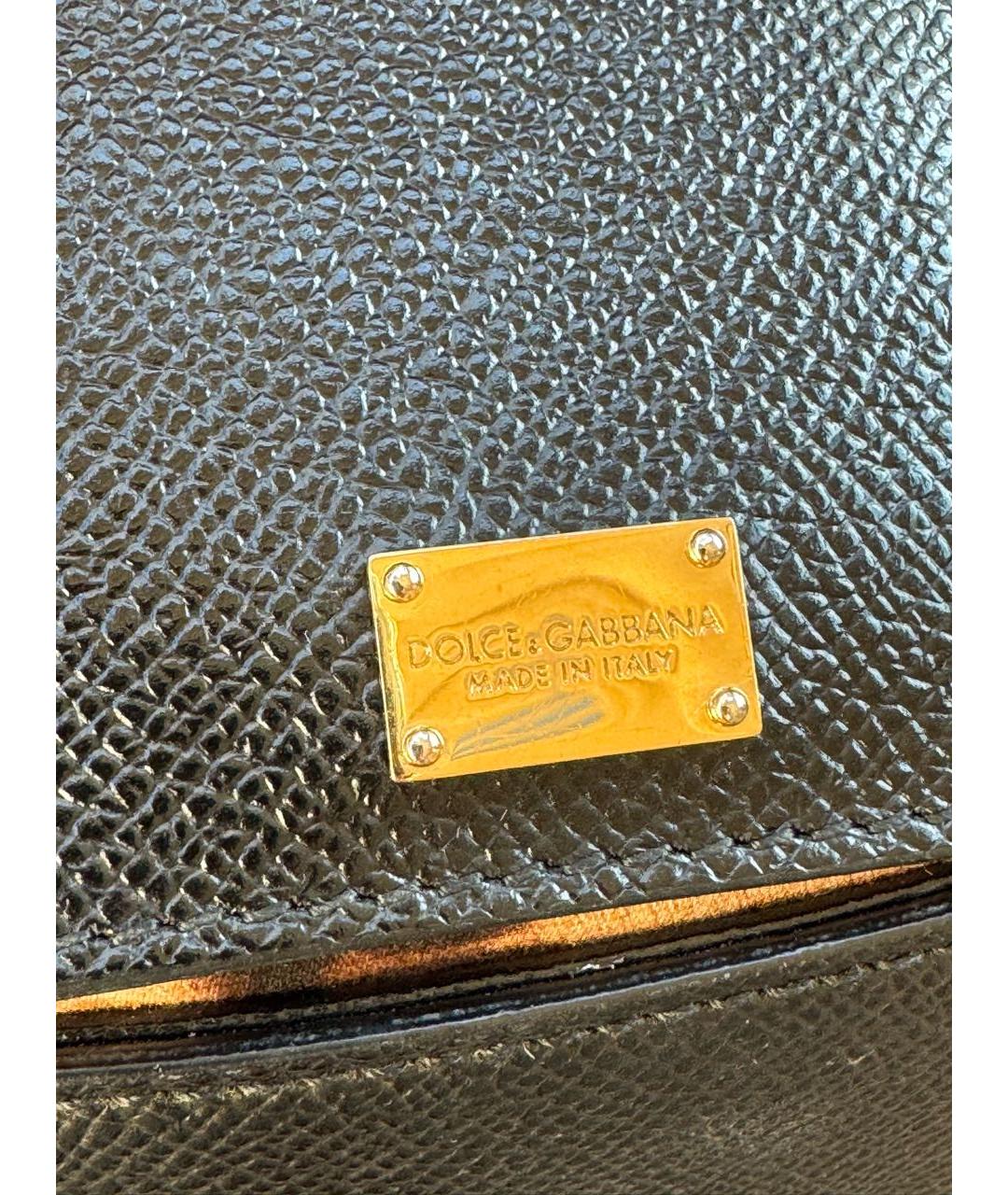 DOLCE&GABBANA Черная кожаная сумка через плечо, фото 7