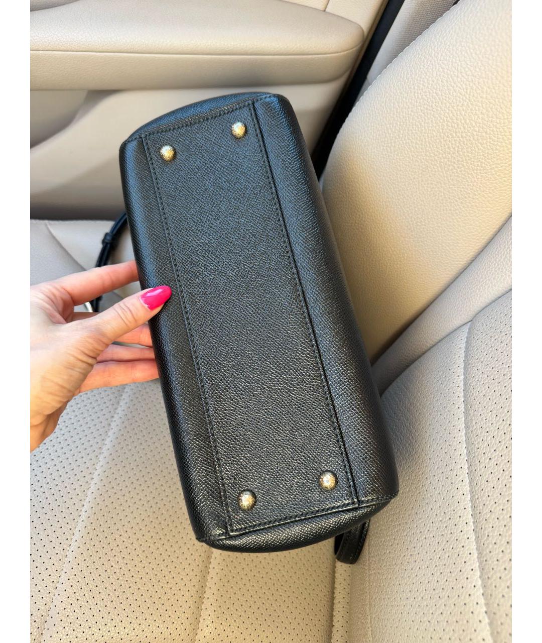 DOLCE&GABBANA Черная кожаная сумка через плечо, фото 5