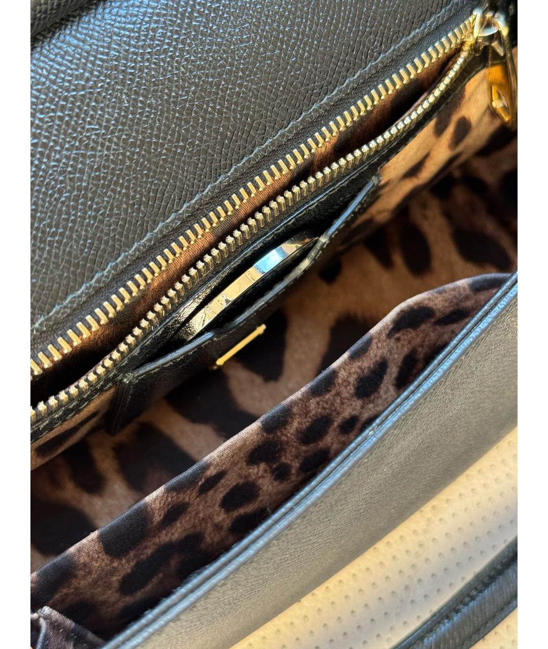 DOLCE&GABBANA Черная кожаная сумка через плечо, фото 8