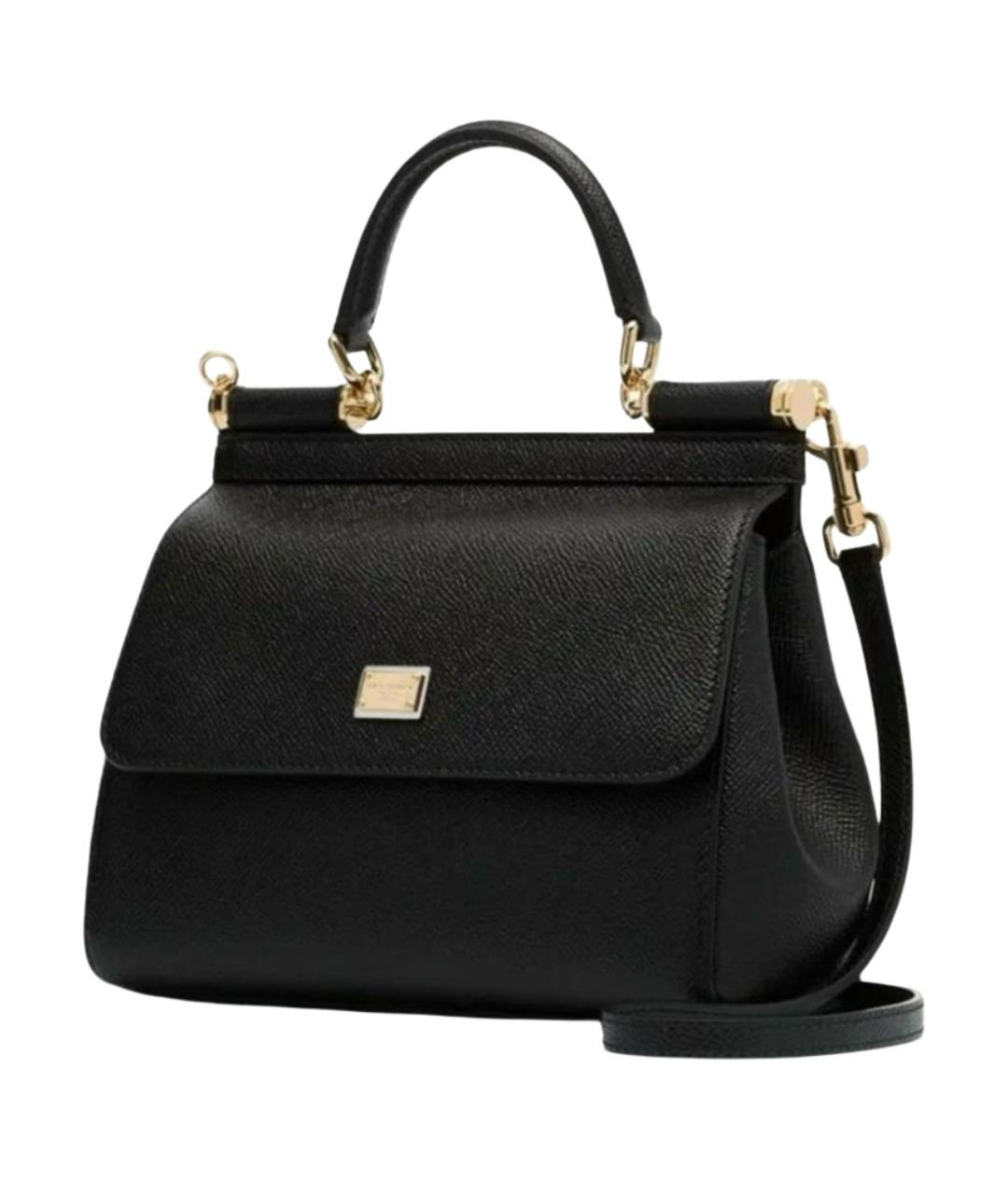 DOLCE&GABBANA Черная кожаная сумка через плечо, фото 1