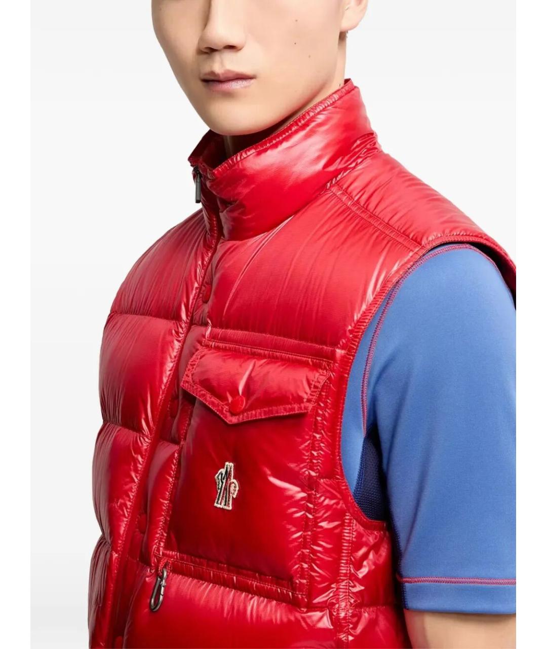MONCLER Красный полиэстеровый жилет, фото 2
