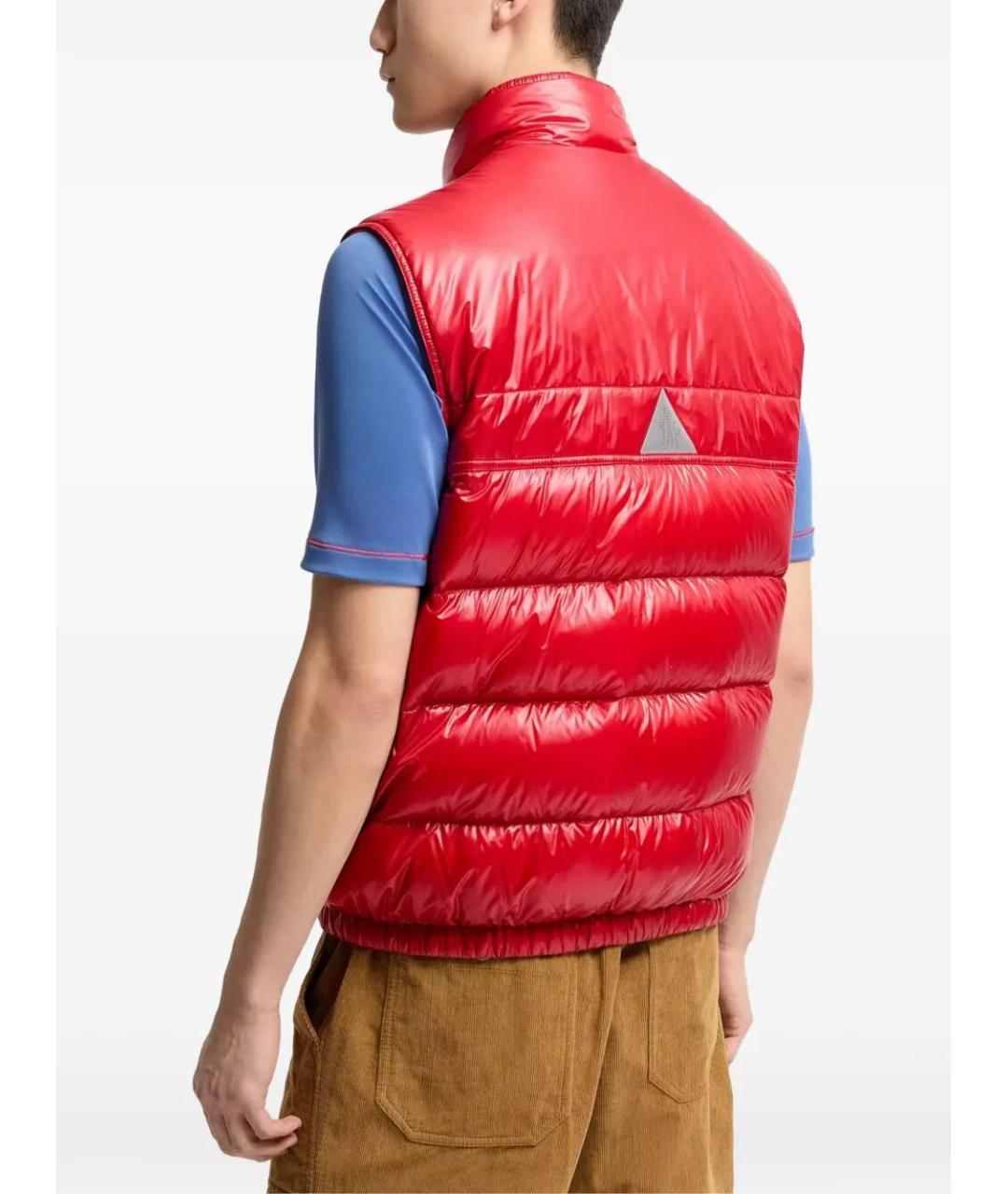 MONCLER Красный полиэстеровый жилет, фото 4
