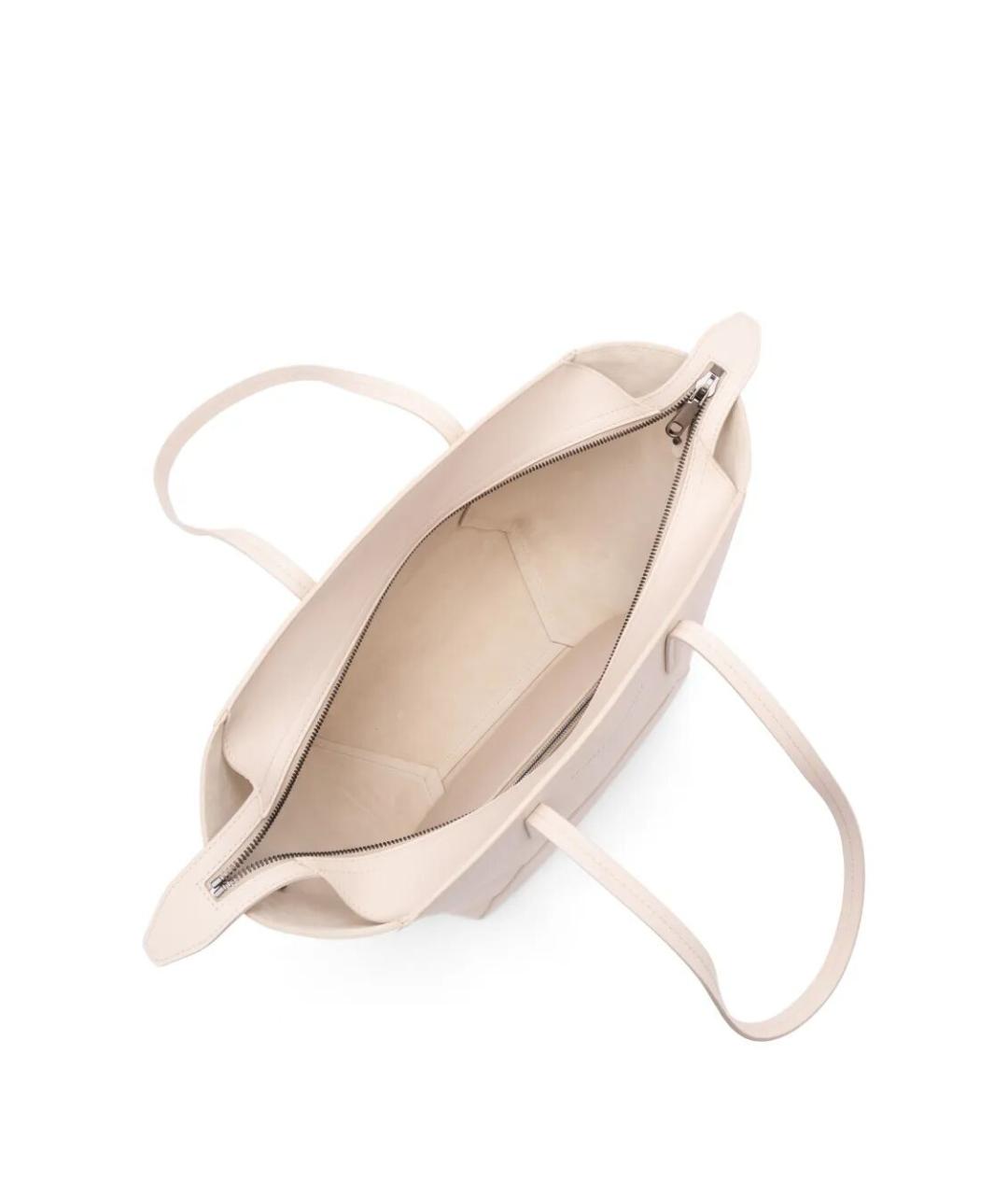 BRUNELLO CUCINELLI Бежевая кожаная сумка тоут, фото 5