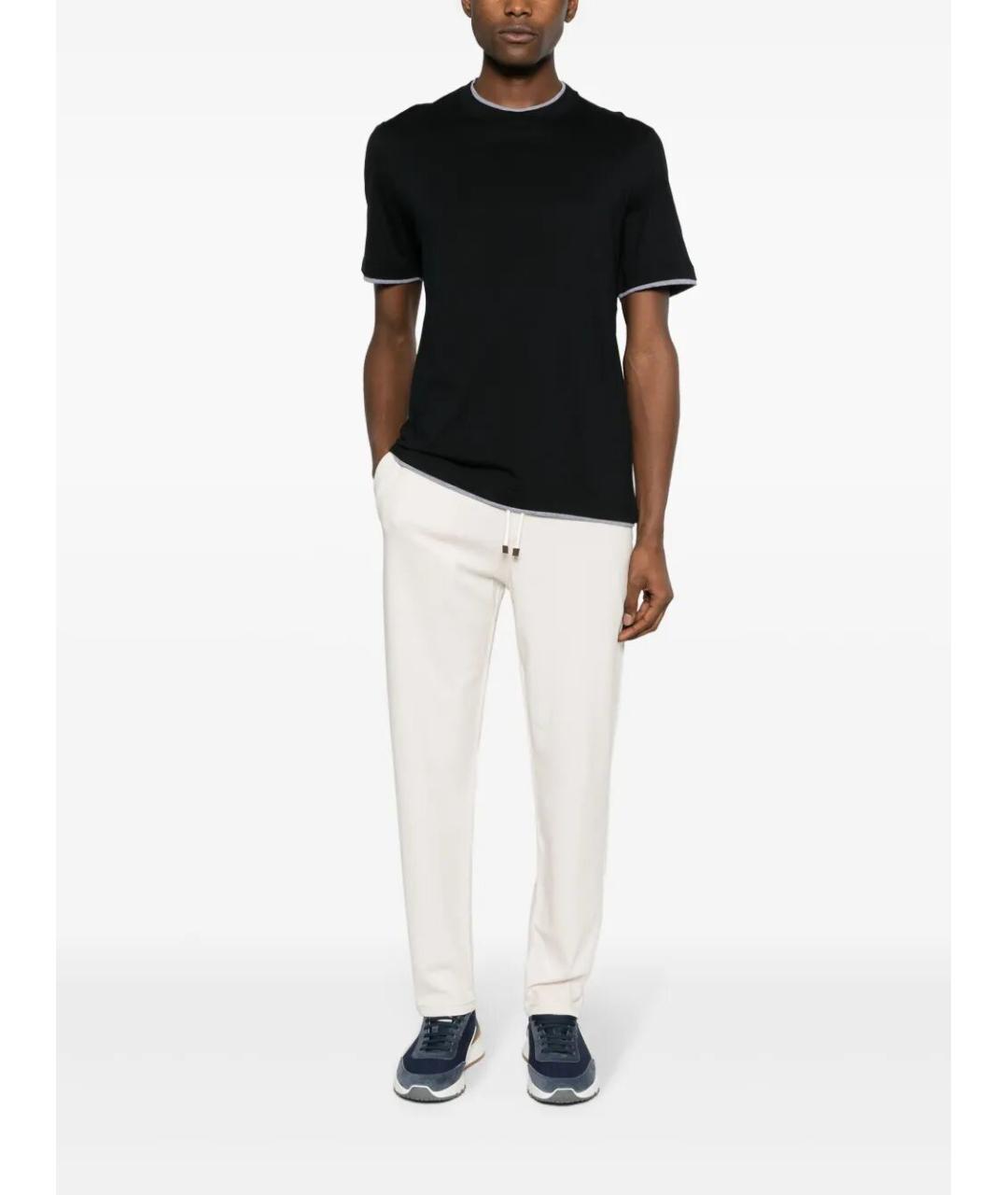 BRUNELLO CUCINELLI Черная хлопковая футболка, фото 2