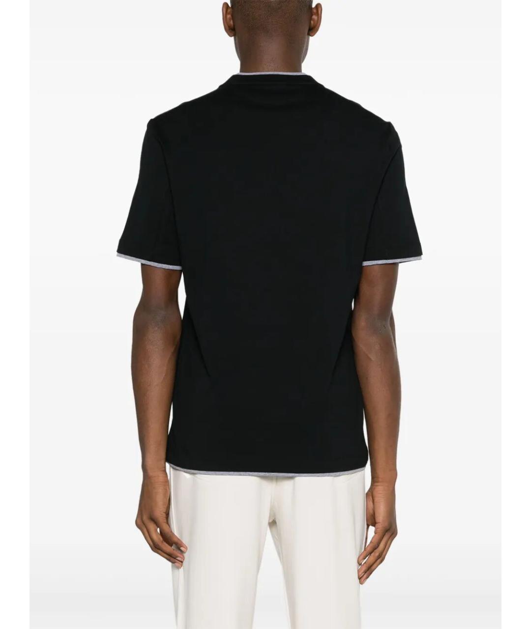 BRUNELLO CUCINELLI Черная хлопковая футболка, фото 3