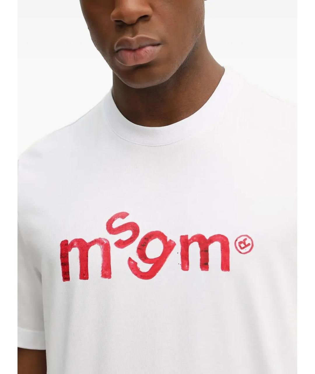 MSGM Белая хлопковая футболка, фото 2