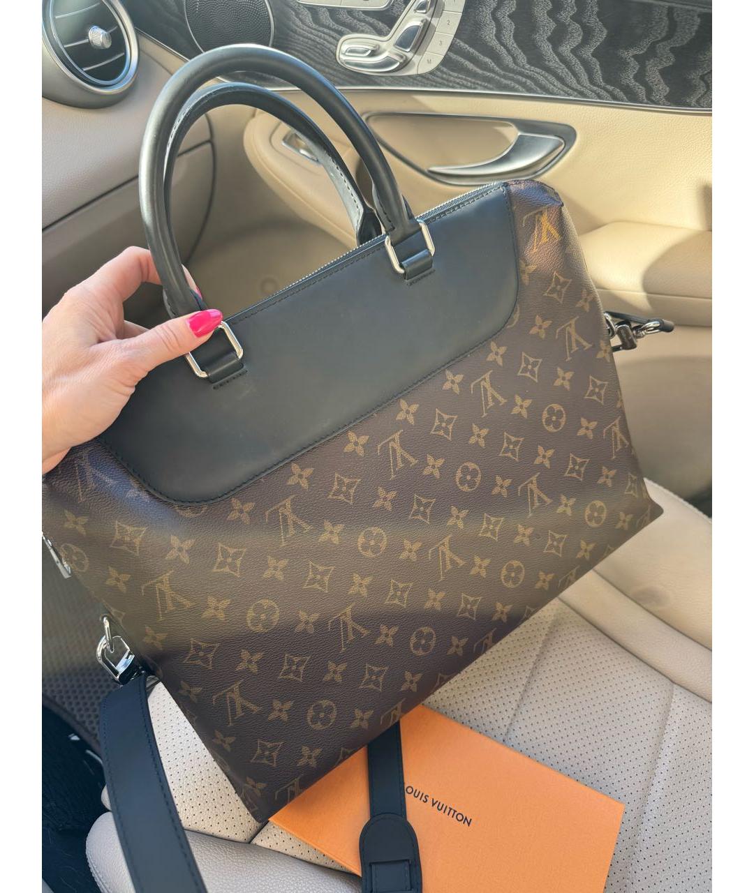 LOUIS VUITTON Коричневая кожаная сумка на плечо, фото 3