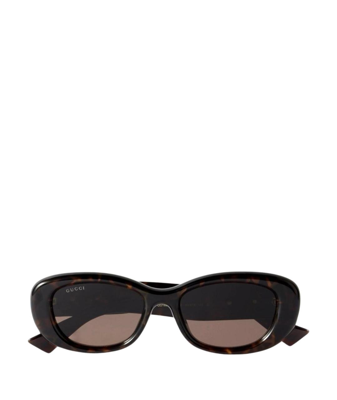 GUCCI Коричневые пластиковые солнцезащитные очки, фото 1